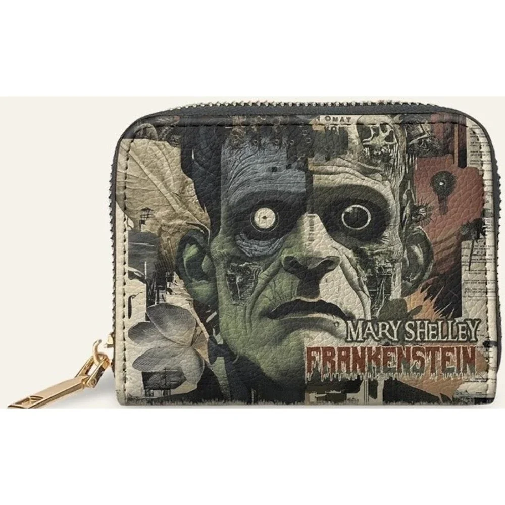 Frankenstein Old Parchment Mini Wallet Horror Goth Halloween New NWT
